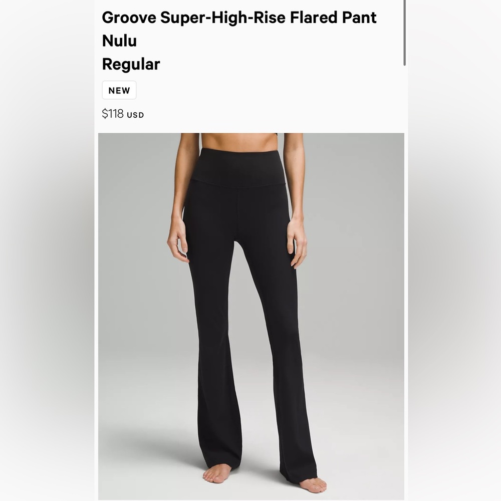 lululemon athletica Groove Super-High-Rise Flared Pant in Black